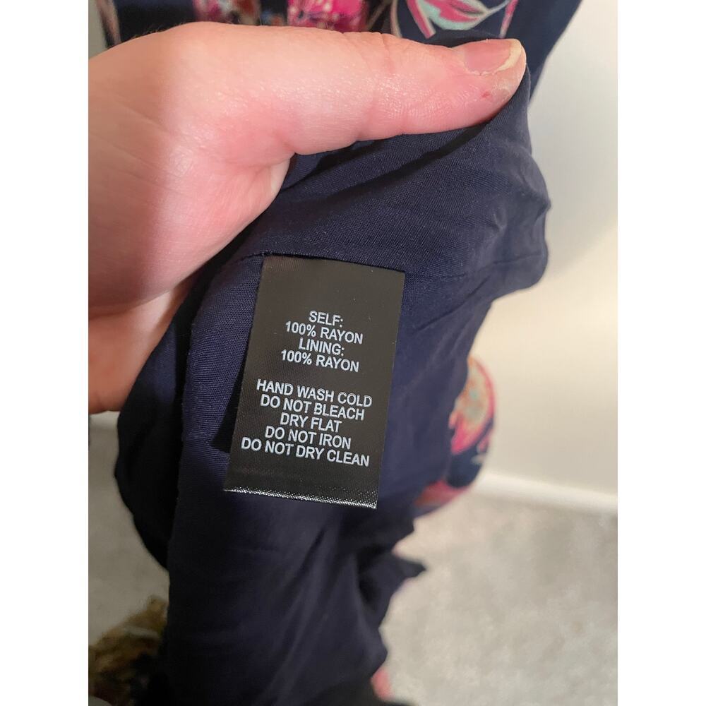 Lulu's Navy Floral Maxi Dress with Pink & Blue Print - Picture 10 of 11